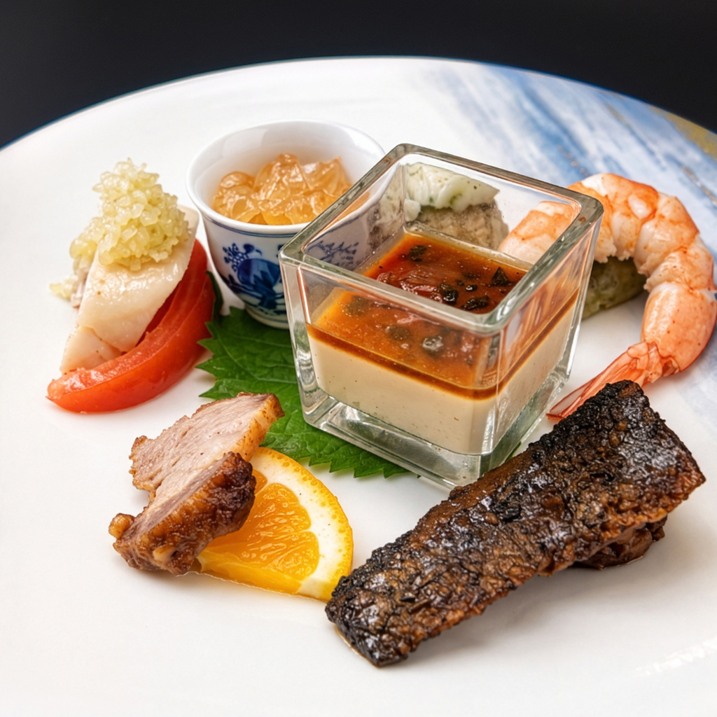 彩り前菜盛り合わせ｜旬の魚介や肉、野菜を彩り豊かに盛り合わせた季節の前菜